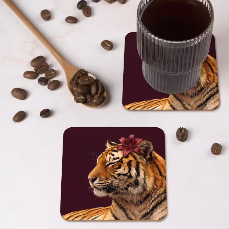 Untersetzer​ - Tiger – Blume – Tiere — 4