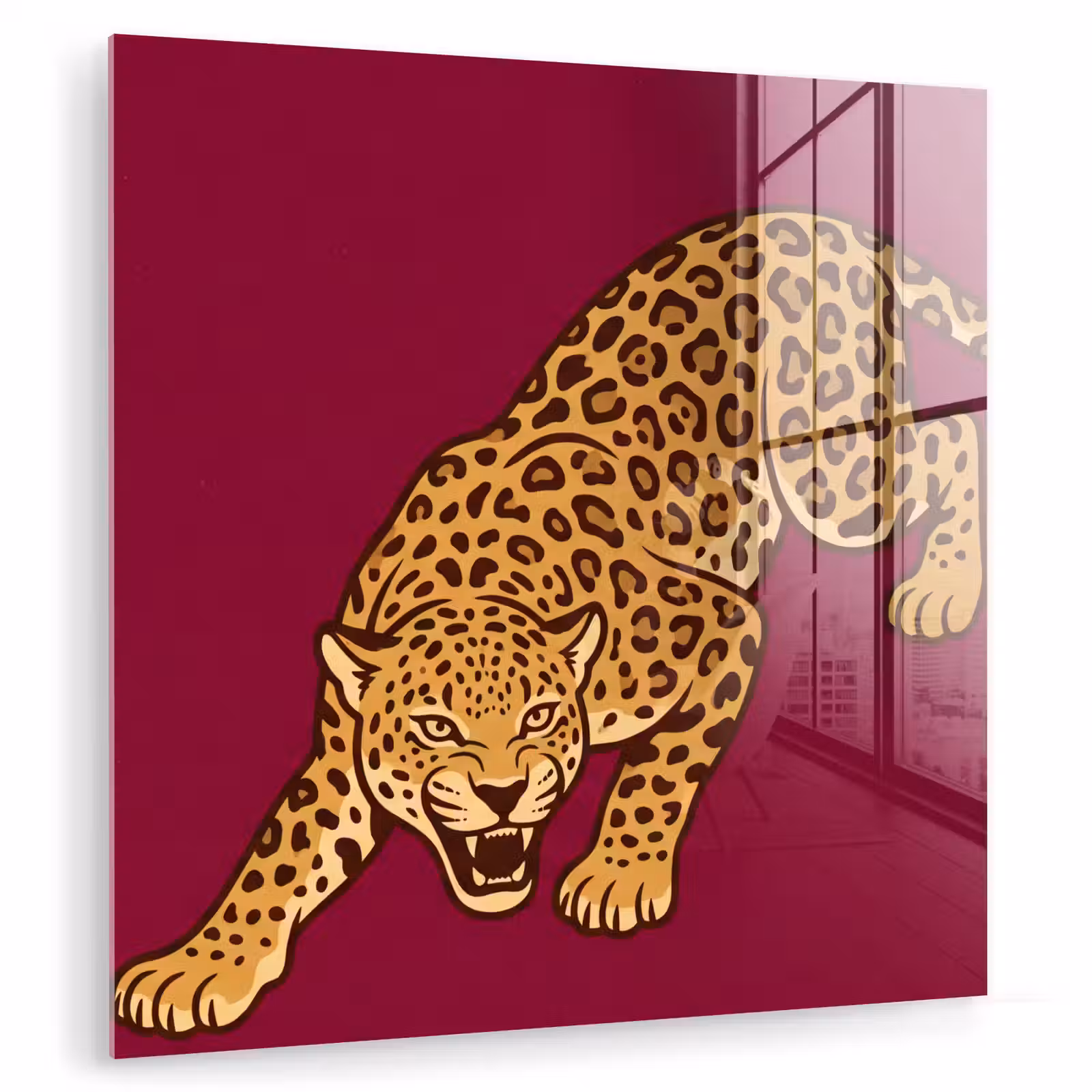 Glasbild - Katze – Angriff – Tiere — 1