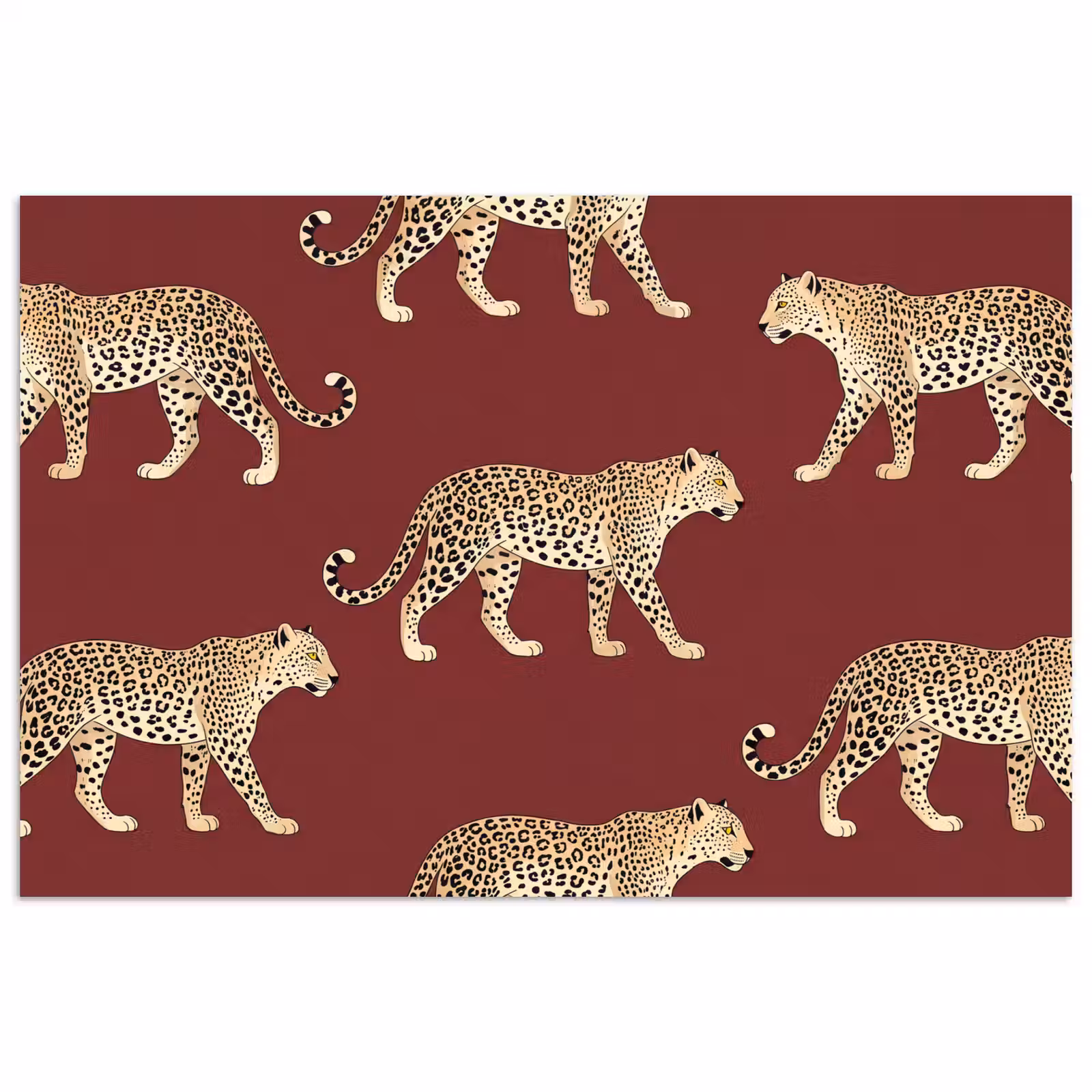 Poster - Katzen – Muster – Rot — 1