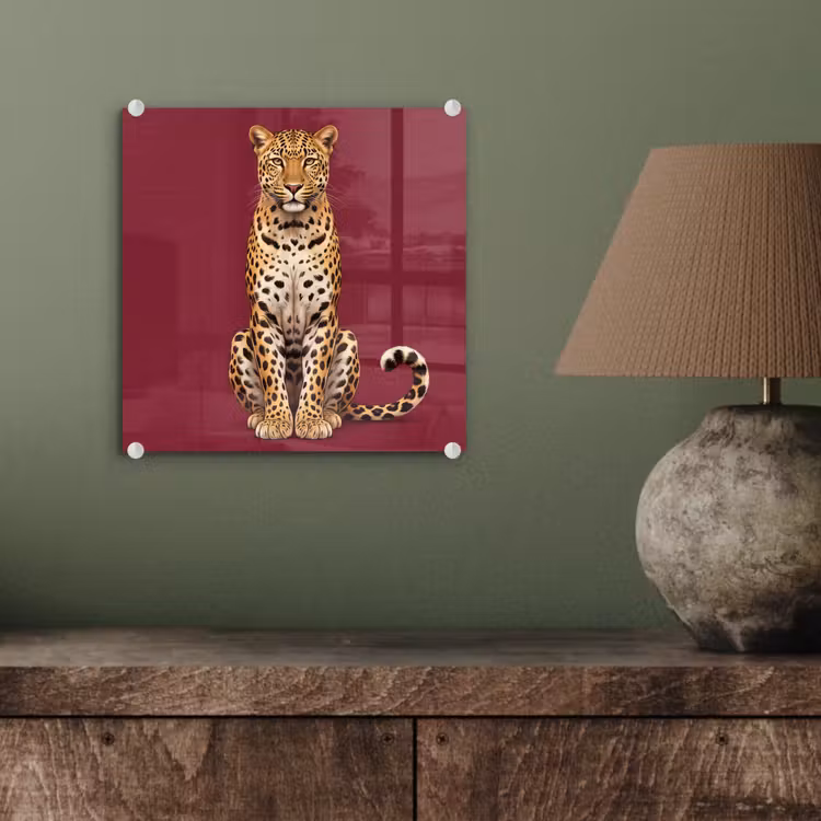 Glasbild - Katze – Tiere – Rot — 4