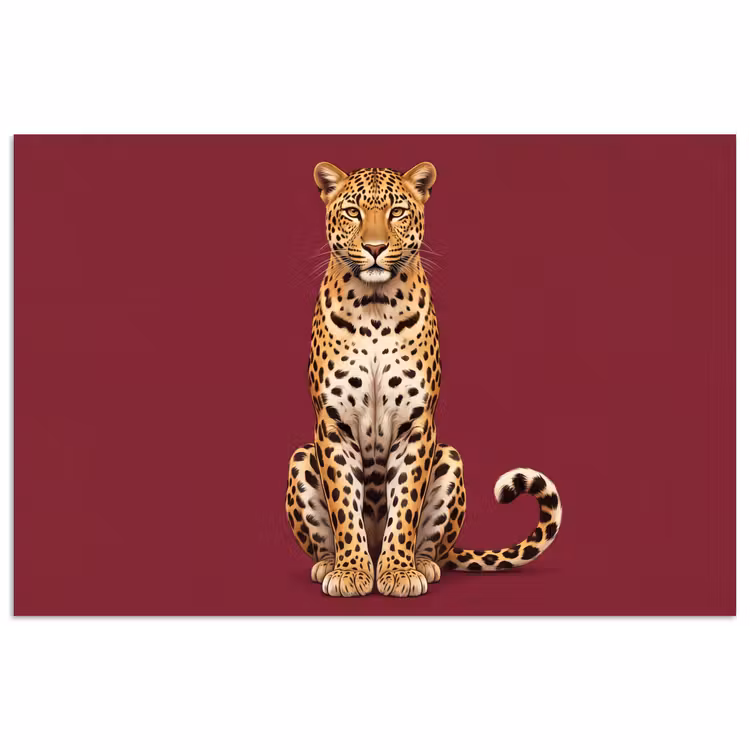 Poster - Katze – Tiere – Rot — 1
