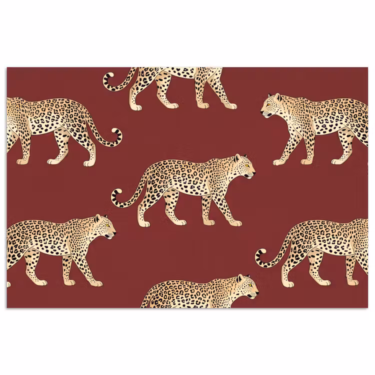 Poster - Katzen – Muster – Rot — 1