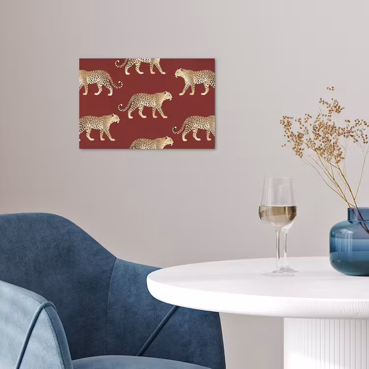 Poster - Katzen – Muster – Rot — 4