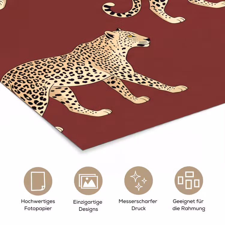 Poster - Katzen – Muster – Rot — 5