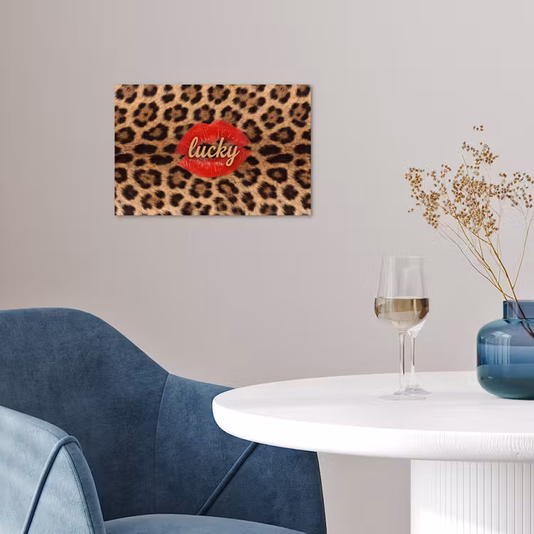 Poster - Tiermuster – Lippen – Rot — 4