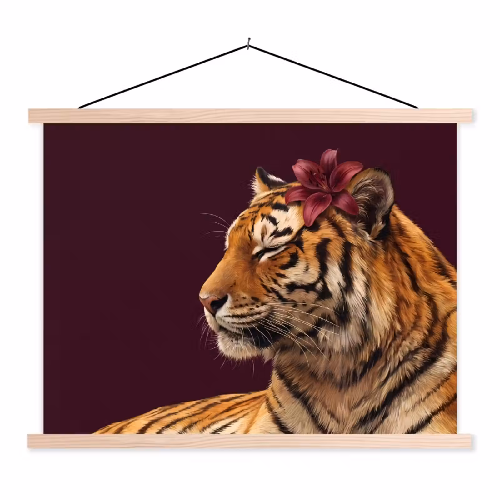 Stoffbild - Tiger – Blume – Tiere — 1