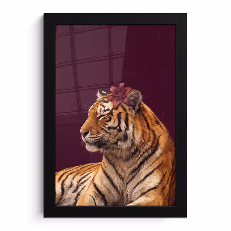 Bilder mit Rahmen - Tiger – Blume – Tiere — 1