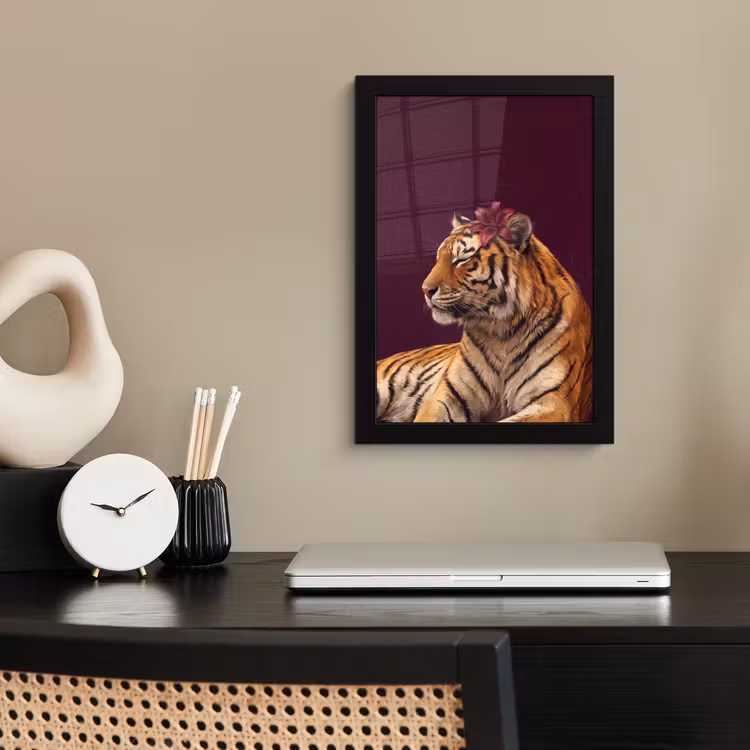 Bilder mit Rahmen - Tiger – Blume – Tiere — 2