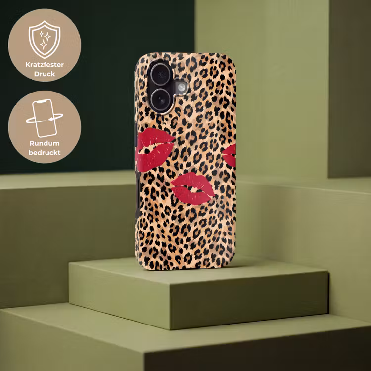 Handyhülle Toughcase - Kussabdruck – Tiermuster – Rot — 7