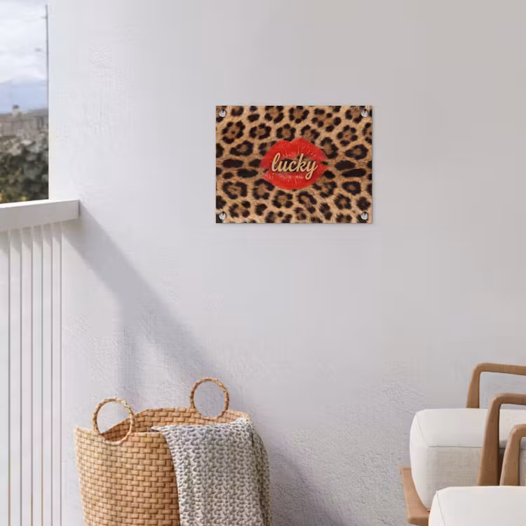 Gartenposter - Tiermuster – Lippen – Rot — 5