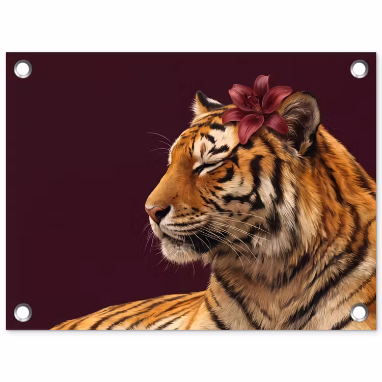Gartenposter - Tiger – Blume – Tiere — 1
