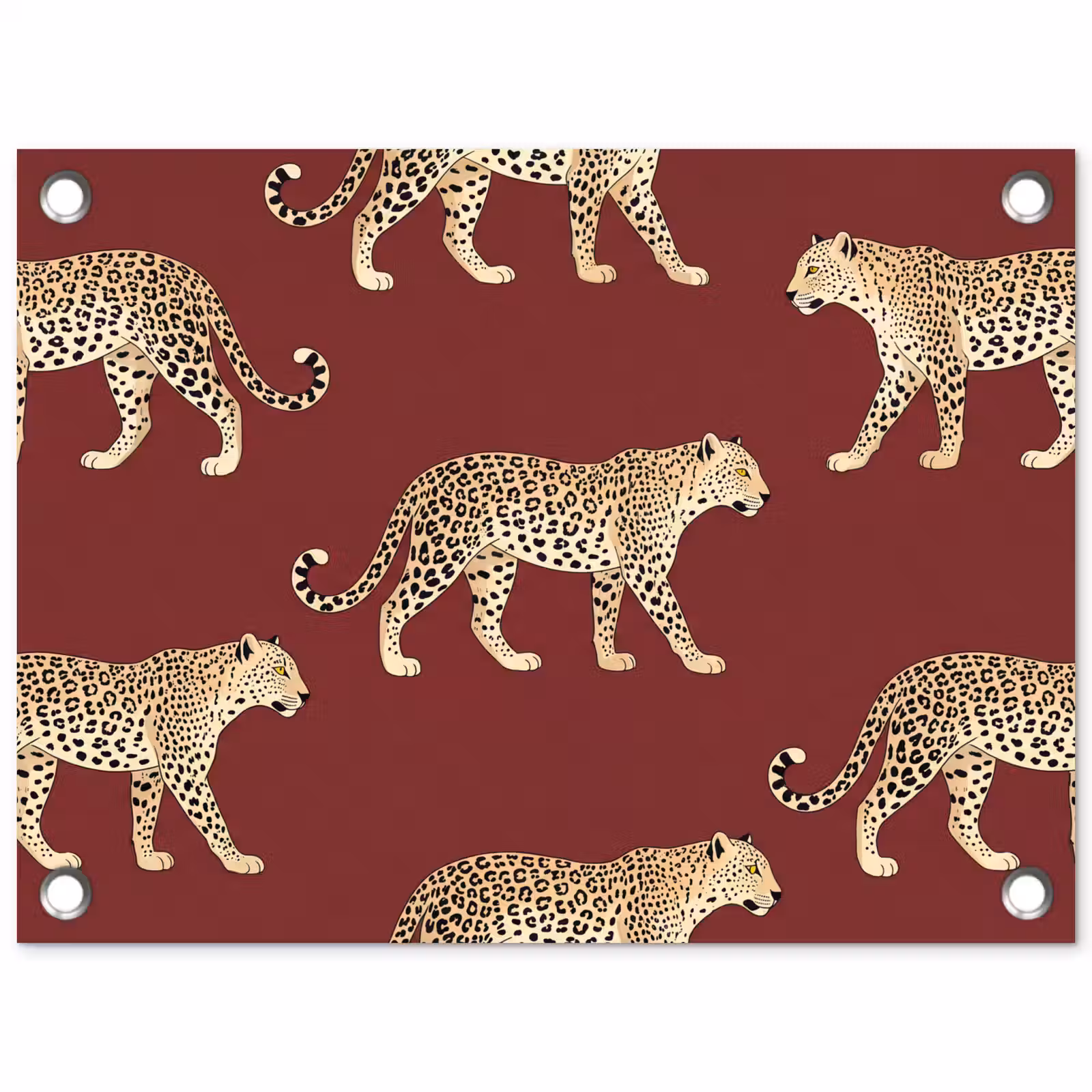 Gartenposter - Katzen – Muster – Rot — 1