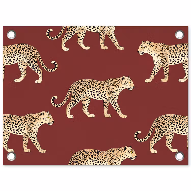 Gartenposter - Katzen – Muster – Rot — 1