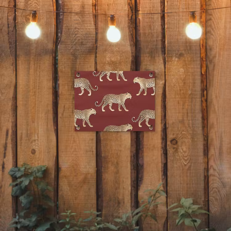 Gartenposter - Katzen – Muster – Rot — 2