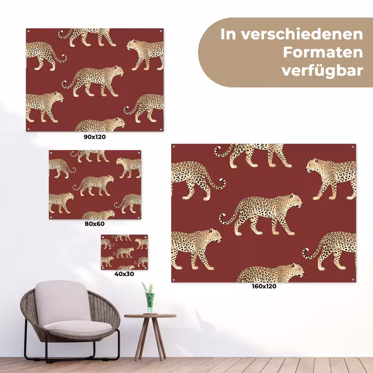 Gartenposter - Katzen – Muster – Rot — 6