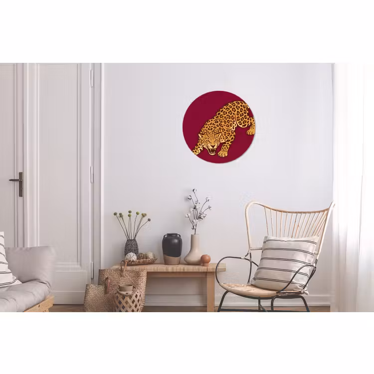 Alu-Dibond-Bild Rund - Katze – Angriff – Tiere — 2