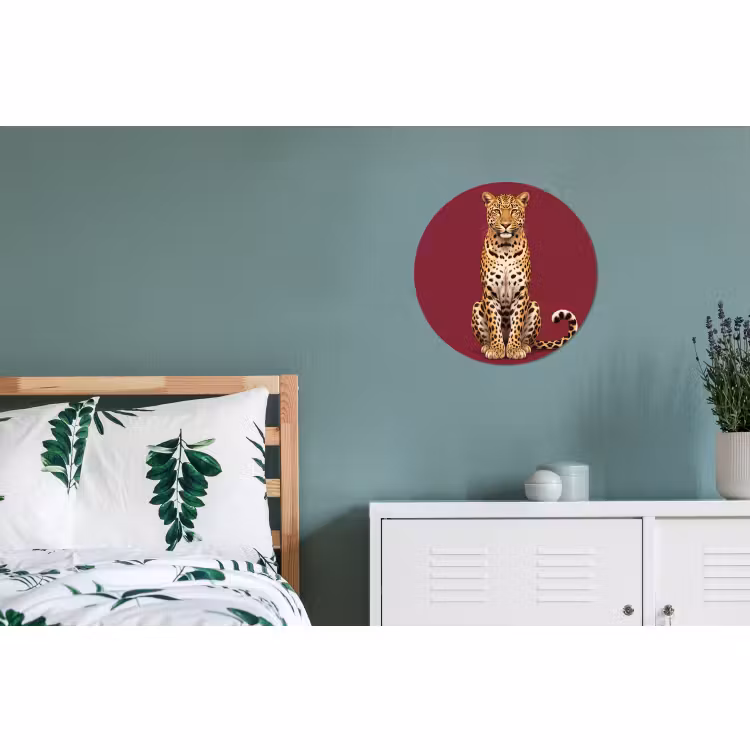 Alu-Dibond-Bild Rund - Katze – Tiere – Rot — 5