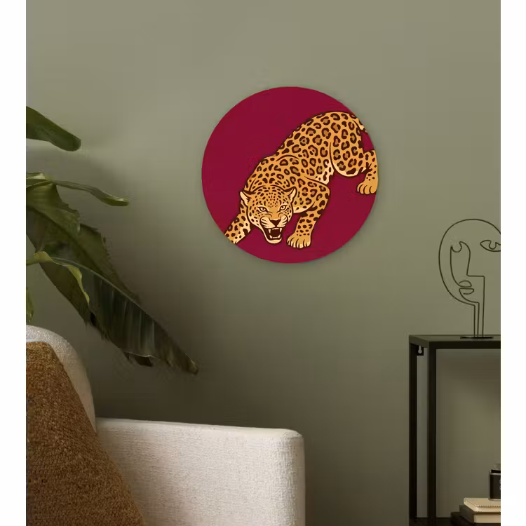 Glasbild Rund - Katze – Angriff – Tiere — 3