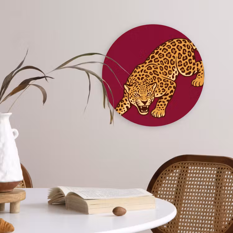 Glasbild Rund - Katze – Angriff – Tiere — 4