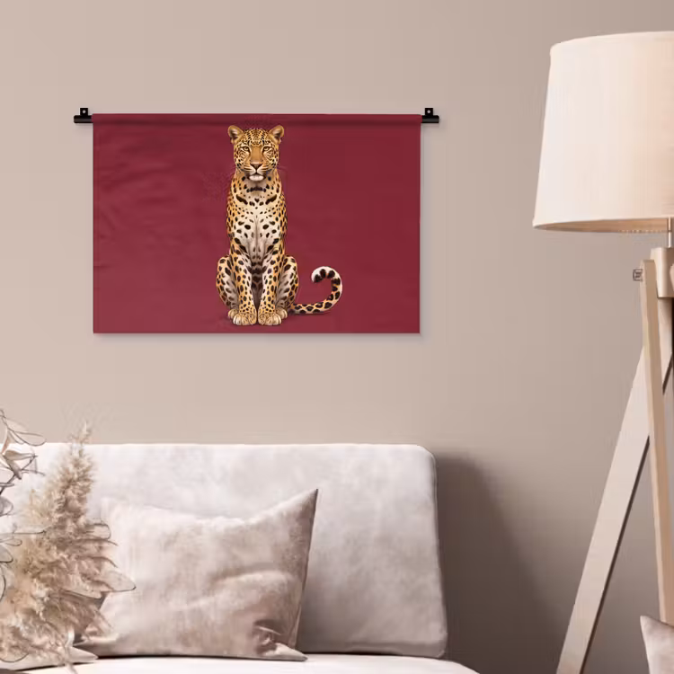 Wandteppich - Katze – Tiere – Rot — 2