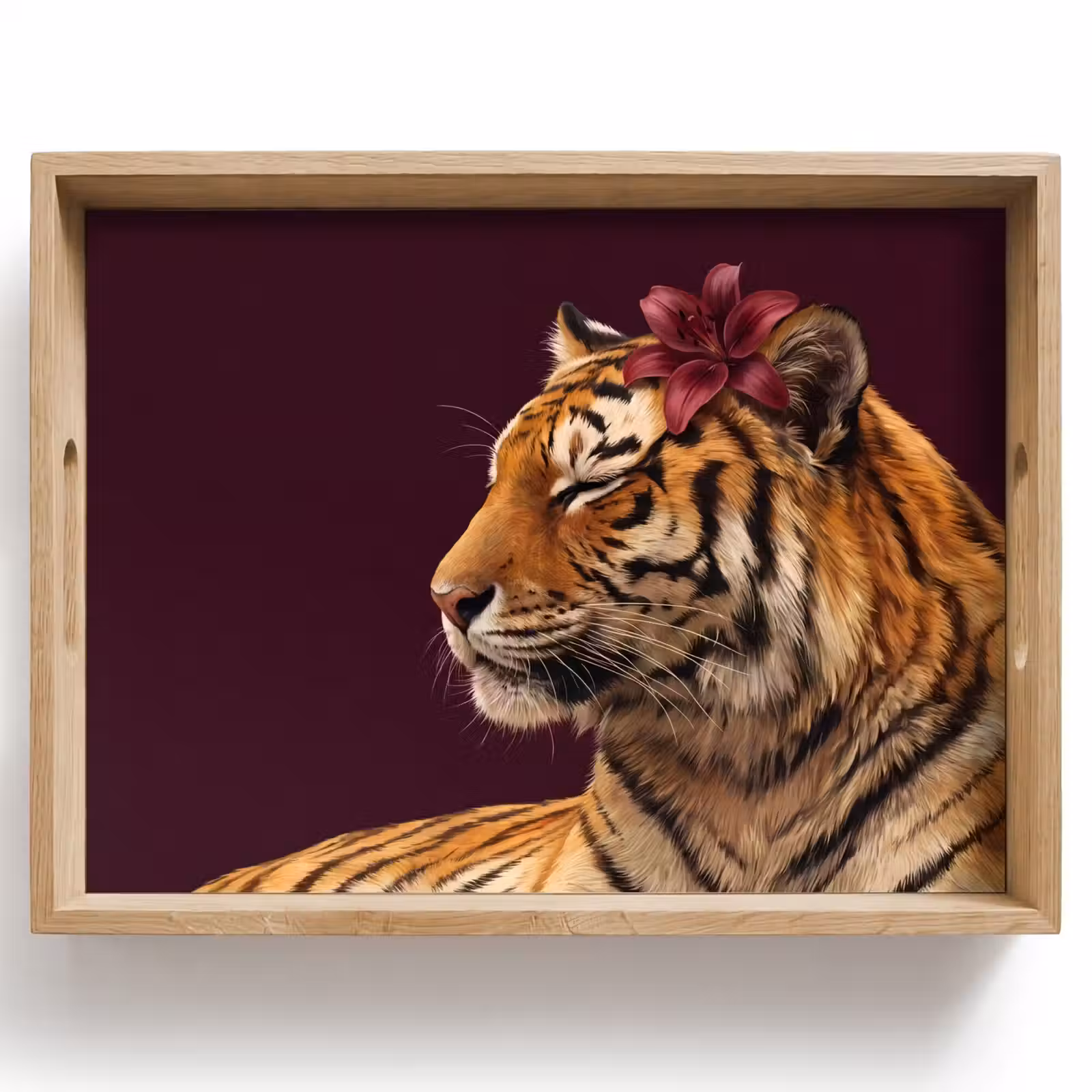 Tablett - Tiger – Blume – Tiere — 1