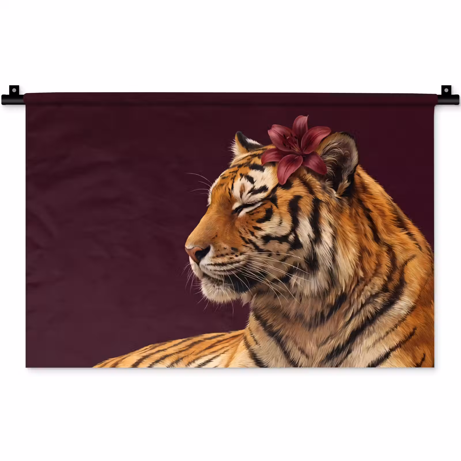 Wandteppich - Tiger – Blume – Tiere — 1