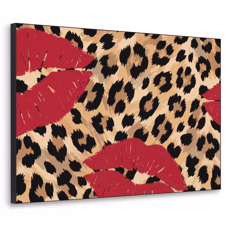 Art Frame - Kussabdruck – Tiermuster – Rot — 1