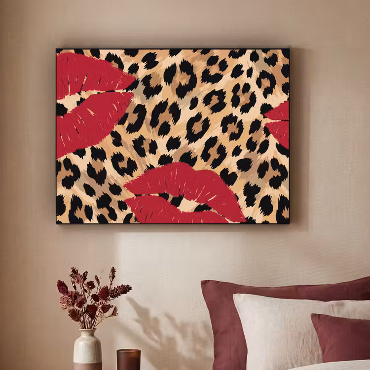 Art Frame - Kussabdruck – Tiermuster – Rot — 2