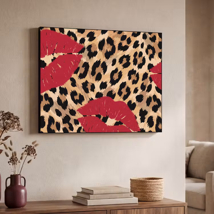 Art Frame - Kussabdruck – Tiermuster – Rot — 3