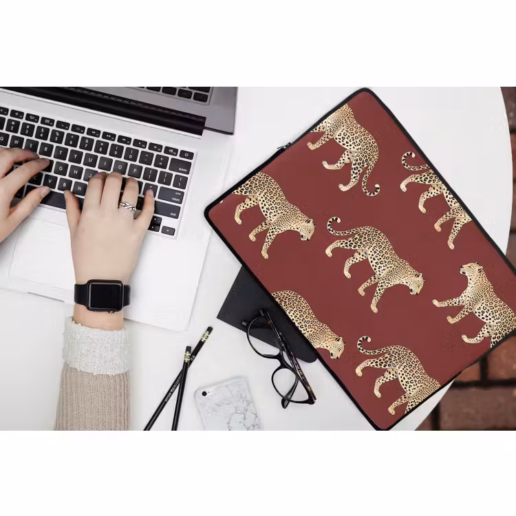 Laptop hülle - Katzen – Muster – Rot — 3