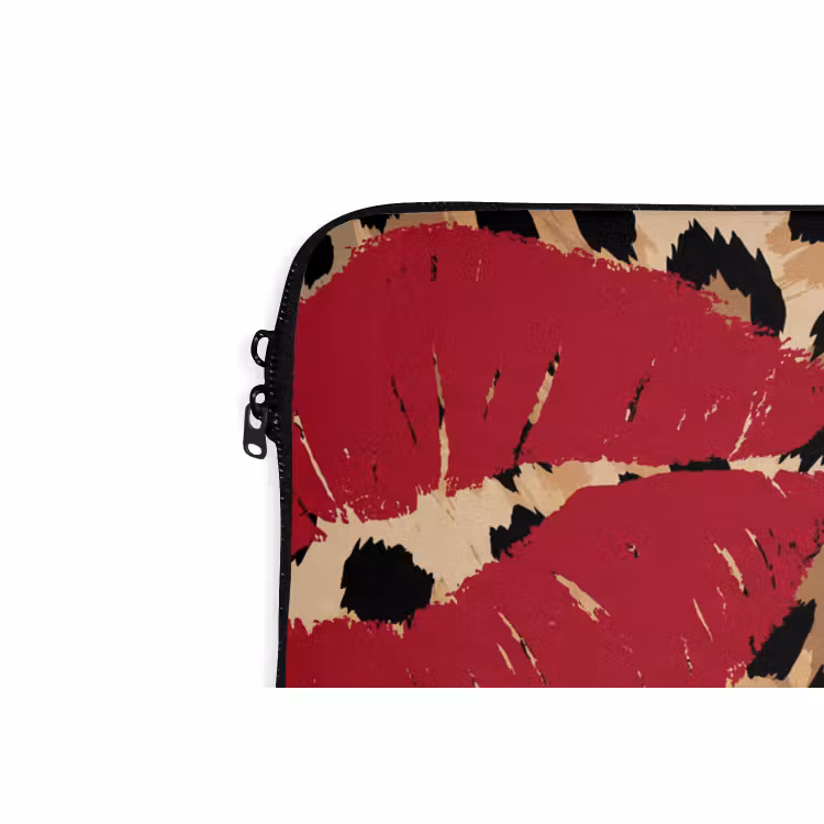 Laptop hülle - Kussabdruck – Tiermuster – Rot — 5