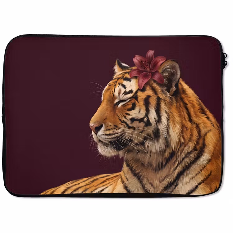 Laptop hülle - Tiger – Blume – Tiere — 1
