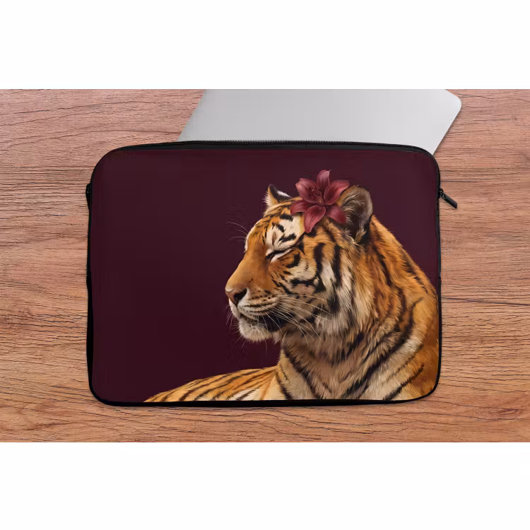 Laptop hülle - Tiger – Blume – Tiere — 2