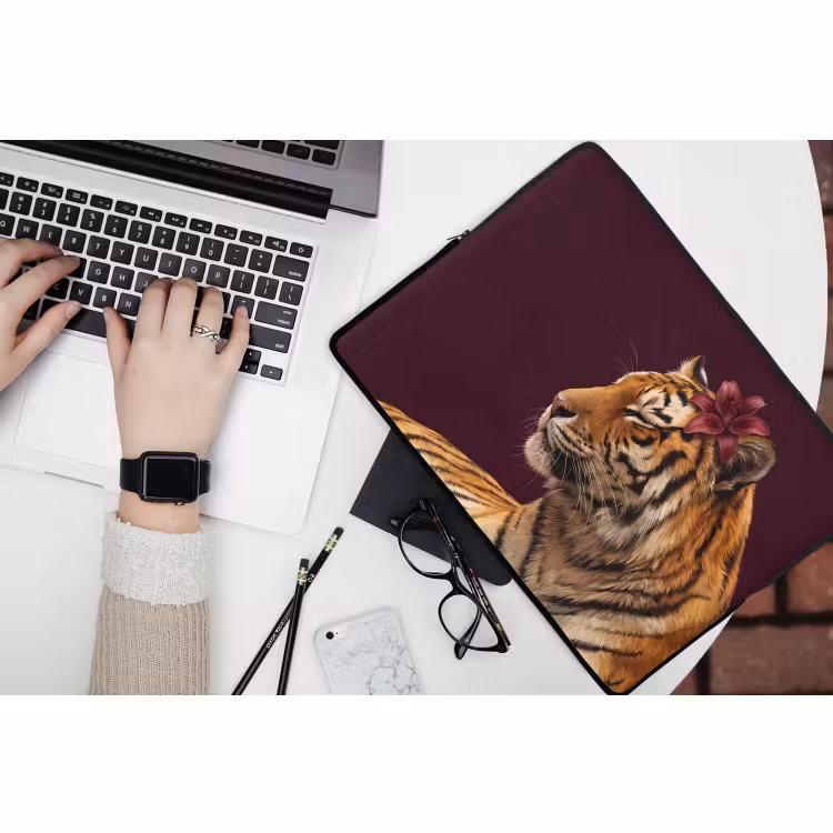 Laptop hülle - Tiger – Blume – Tiere — 3