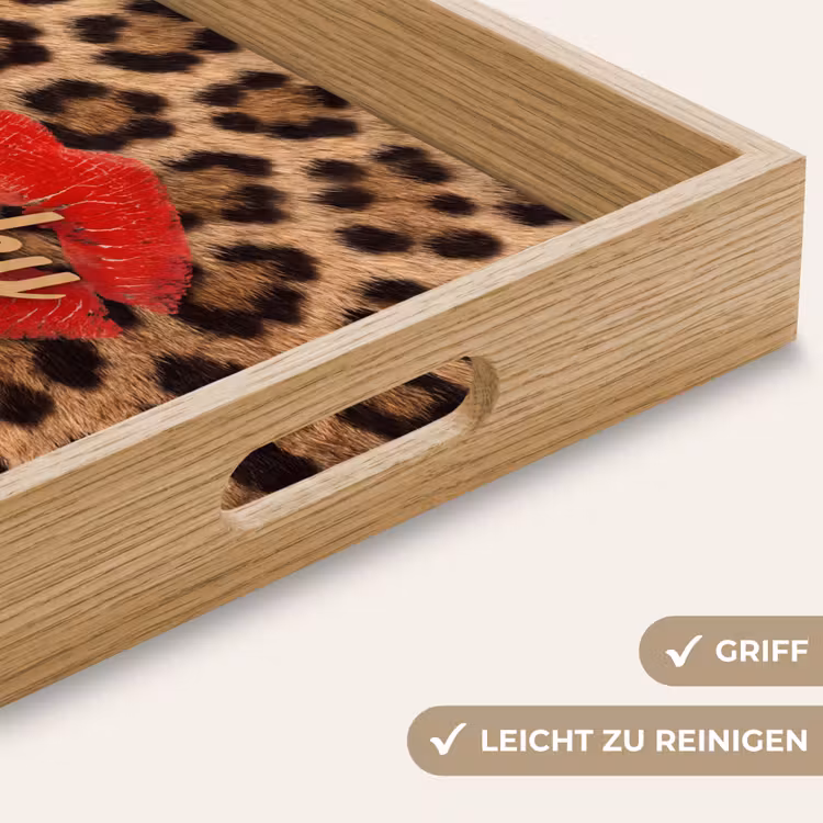 Tablett - Tiermuster – Lippen – Rot — 5