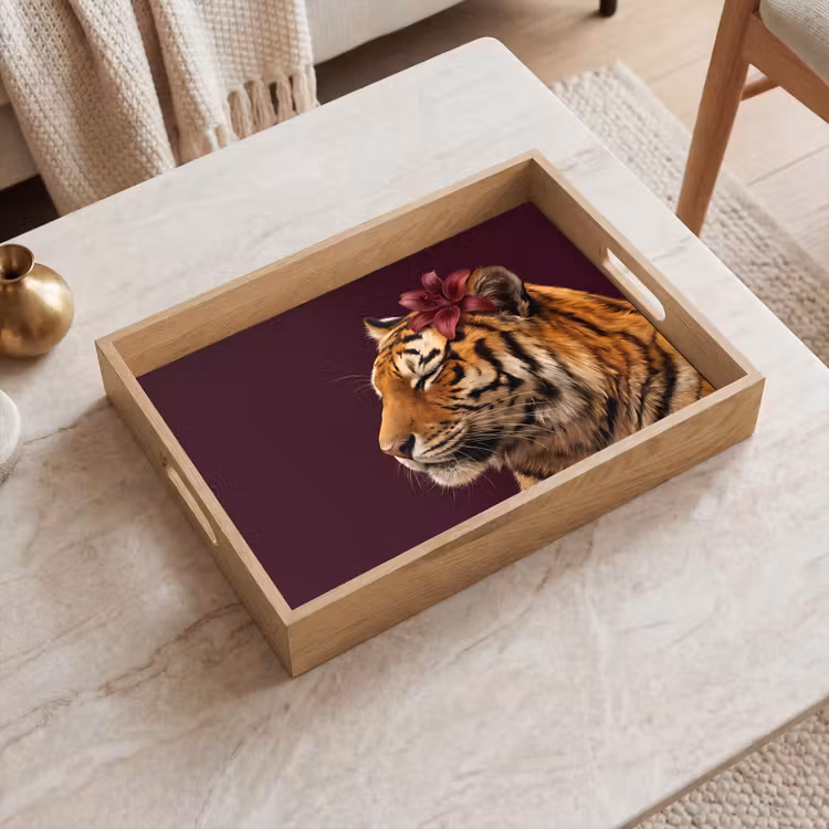 Tablett - Tiger – Blume – Tiere — 2