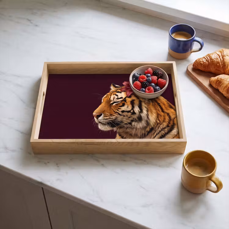Tablett - Tiger – Blume – Tiere — 4