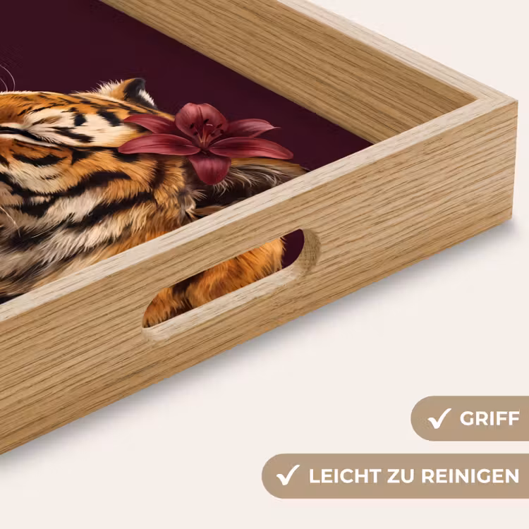 Tablett - Tiger – Blume – Tiere — 5