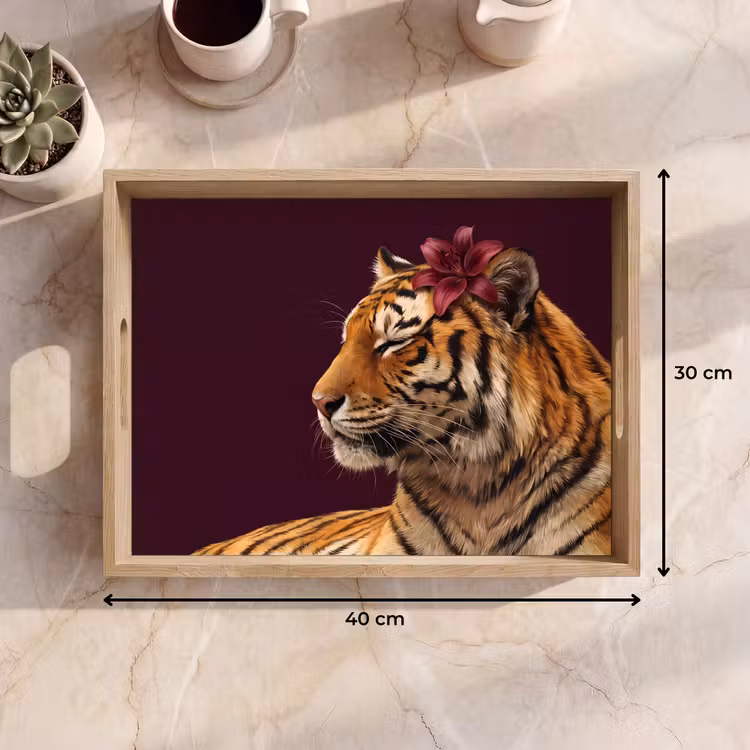 Tablett - Tiger – Blume – Tiere — 9