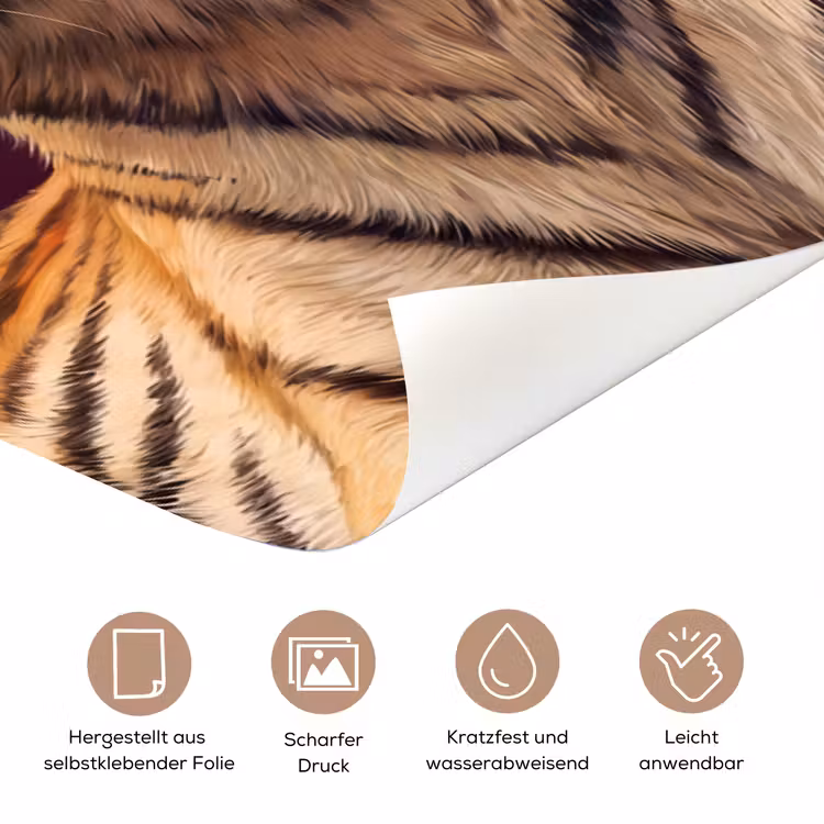 Türtapete - Tiger – Blume – Tiere — 8