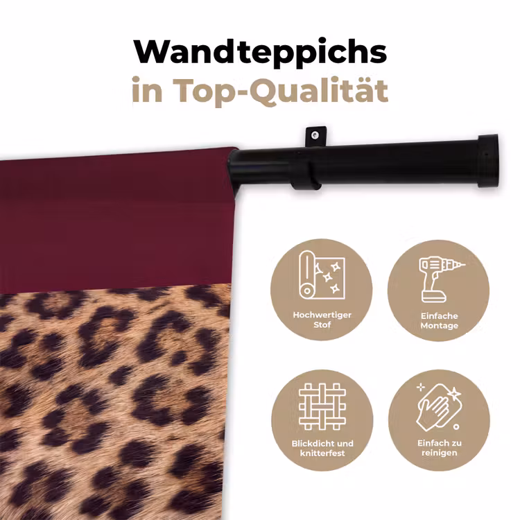 Wandteppich - Fell – Muster – Bordeaux — 7