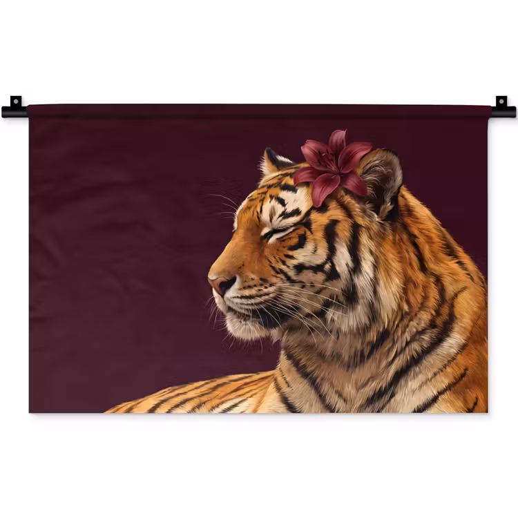 Wandteppich - Tiger – Blume – Tiere — 1