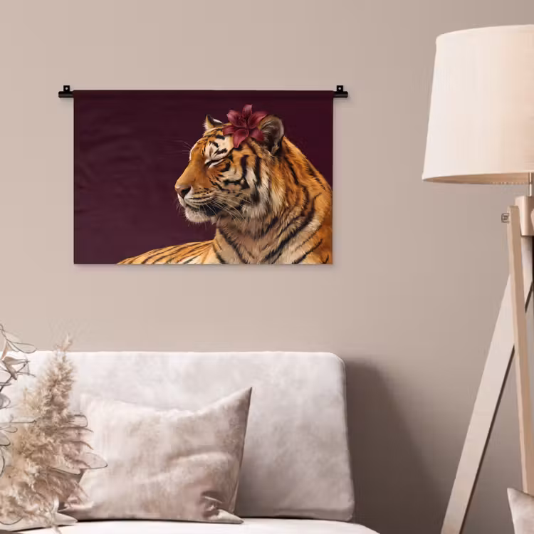 Wandteppich - Tiger – Blume – Tiere — 2