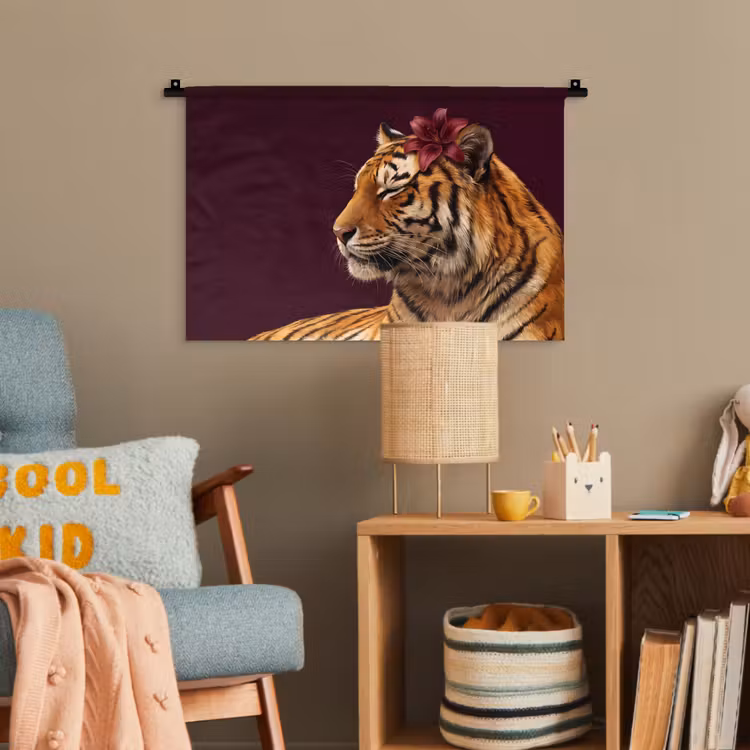 Wandteppich - Tiger – Blume – Tiere — 5