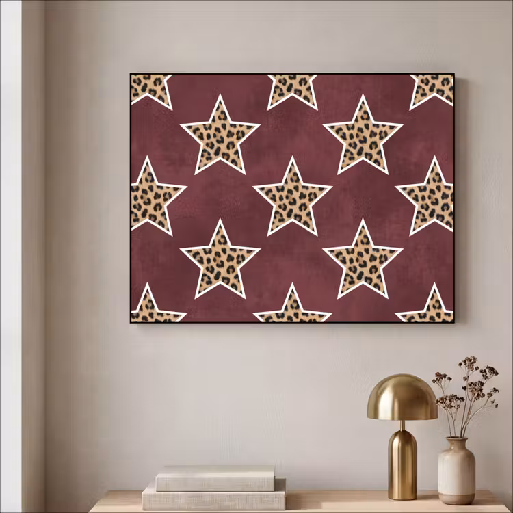 Art Frame - Sterne – Leopardenmuster – Rot — 4