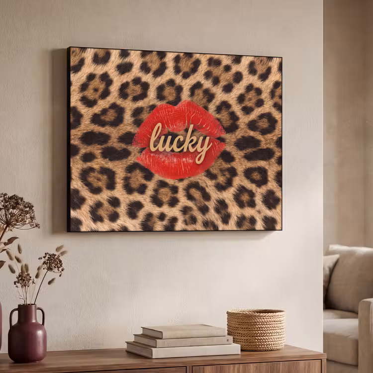 Art Frame - Tiermuster – Lippen – Rot — 3