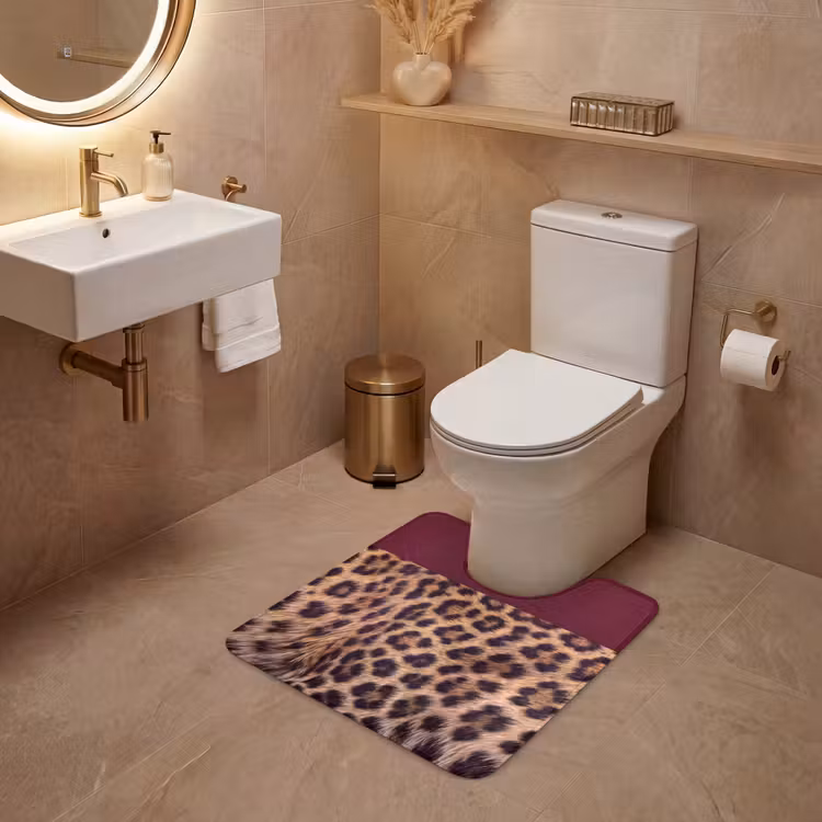 WC Vorleger - Fell – Muster – Bordeaux — 4