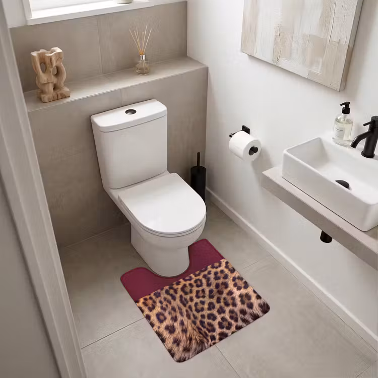 WC Vorleger - Fell – Muster – Bordeaux — 6