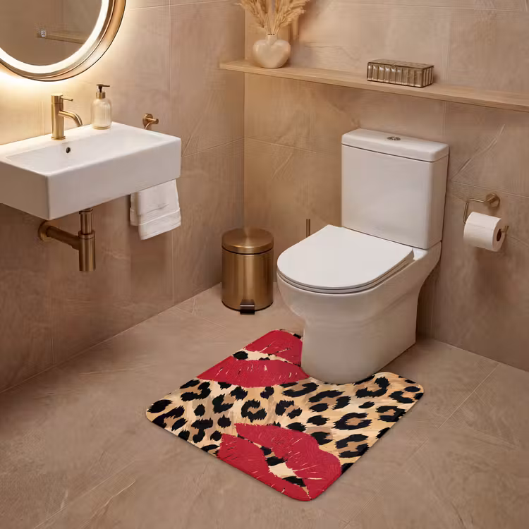 WC Vorleger - Kussabdruck – Tiermuster – Rot — 4
