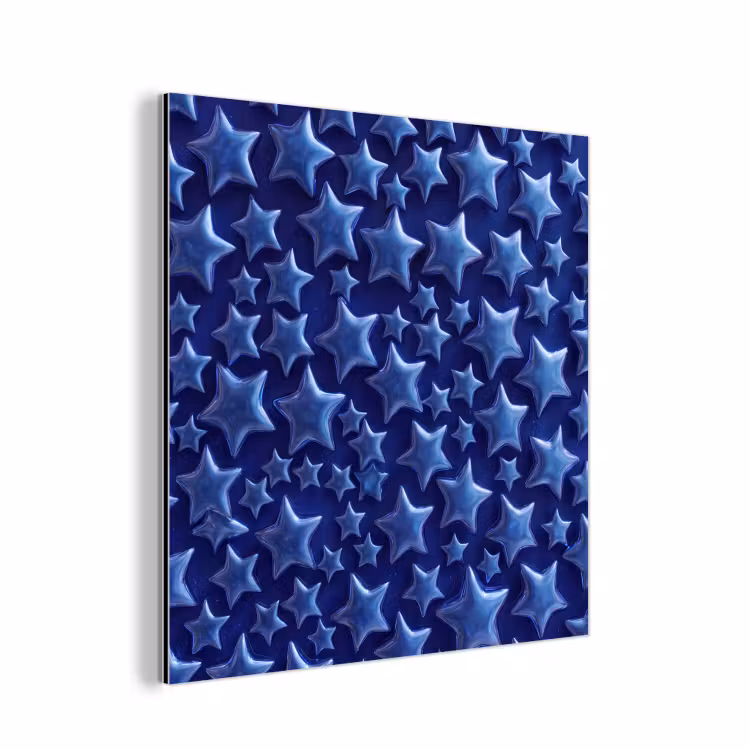 Alu-Dibond-Bild - Muster mit blauen Sternen — 1